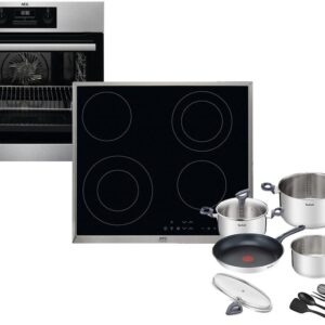 Set Εντοιχισμού AEG Φούρνος BES331010M + Εστίες Κεραμικές HK634021XB + Μαγειρικά Σκεύη Tefal G713SB45 11τμχ