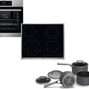 Set Εντοιχισμού AEG Φούρνος BES331010M + Εστίες Κεραμικές HK634021XB + Σετ Κατσαρόλες Ninja C33000EU 3τμχ
