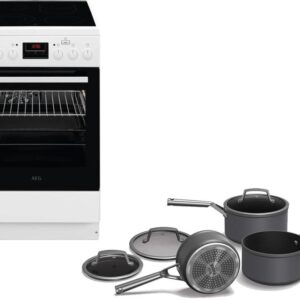 Set Κουζίνα Κεραμική AEG CCB56481BW + Σετ Κατσαρόλες Ninja C33000EU 3τμχ