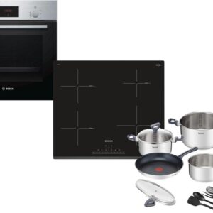 Set Εντοιχισμού Bosch HBF134YS1 + Εστίες Επαγωγικές PIE631FB1E + Μαγειρικά Σκεύη Tefal G713SB45 11τμχ