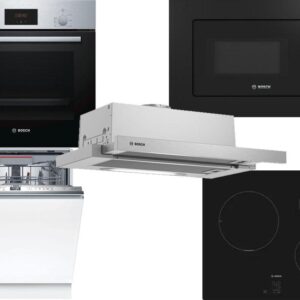 Set Εντοιχισμού Bosch Φούρνος HBF154BS0 + Εστίες Επαγωγικές PUC611AA5E + Απορροφητήρας Συρόμενος DFT63AC50 + Φούρνος Μικροκυμάτων Εντοιχιζόμενος BFL554MB0 25lt Black + Πλυντήριο Πιάτων Πλήρως Εντοιχιζόμενο SMD6ECX00E 60cm