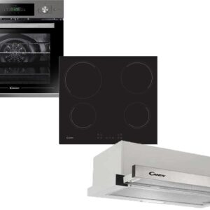 Set Εντοιχισμού Candy Φούρνος FSCTX615 + Εστίες Κεραμικές CH64CCB + Απορροφητήρας Συρόμενος Candy CBT 6130/3X