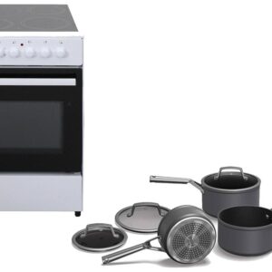 Set Κουζίνα Κεραμική Crown CEC-5060V W + Σετ Κατσαρόλες Ninja C33000EU 3τμχ