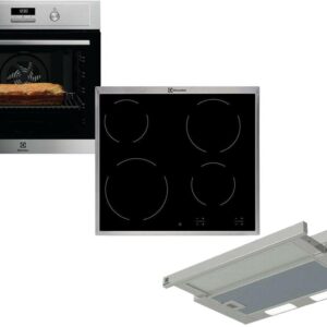 Set Εντοιχισμού Electrolux Φούρνος EOF4P74X + Εστία Κεραμική EHF16240X + Απορροφητήρας Συρόμενος LFP226S Inox