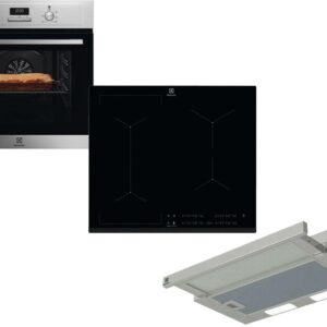 Set Εντοιχισμού Electrolux Φούρνος EOF3H40BX + Εστία Επαγωγική EIV634 + Απορροφητήρας Συρόμενος LFP226S Inox