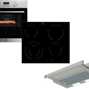 Set Εντοιχισμού Electrolux Φούρνος EOF3H00BX + Εστίες Κεραμικές EHF6241FOK + Απορροφητήρας Συρόμενος LFP226S Inox