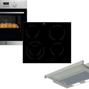 Set Εντοιχισμού Electrolux Φούρνος EOH3C00BX + Εστίες Κεραμικές EHF6241FOK + Απορροφητήρας Συρόμενος LFP226S Inox