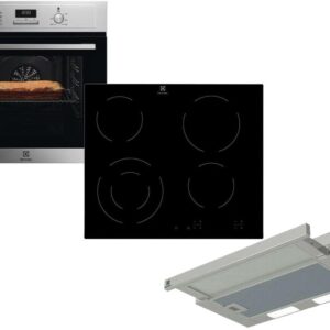 Set Εντοιχισμού Electrolux Φούρνος EOF3H40BX + Εστίες Κεραμικές EHF6241FOK + Απορροφητήρας Συρόμενος LFP226S Inox
