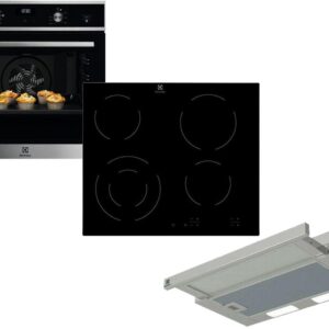 Set Εντοιχισμού Electrolux Φούρνος EOD5H70X + Εστίες Κεραμικές EHF6241FOK + Απορροφητήρας Συρόμενος LFP226S Inox