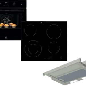 Set Εντοιχισμού Electrolux Φούρνος EOD6P71Z + Εστίες Κεραμικές EHF6241FOK + Απορροφητήρας Συρόμενος LFP226S Inox
