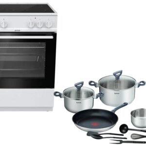 Set Κουζίνα Κεραμική Gorenje EC6141WC + Σετ Μαγειρικά Σκεύη Tefal G713SB45 11τμχ
