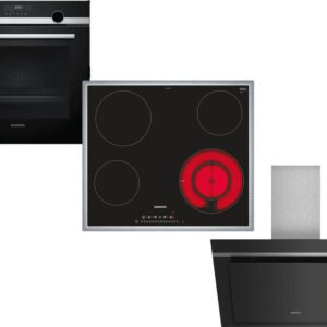Set Εντοιχισμού Siemens Φούρνος HB578G0S6 + Εστία Κεραμική ET645FFN1E + Απορροφητήρας Καμινάδα LC87KHM60