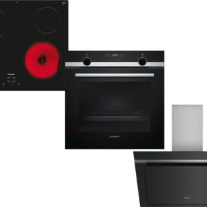 Set Εντοιχισμού Siemens Φούρνος HB537A0S0 + Εστία Κεραμική ET61RBEA1E + Απορροφητήρας Καμινάδα LC87KHM60