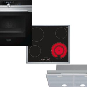 Set Εντοιχισμού Siemens Φούρνος HB 634GBS1 & Εστία Κεραμική ET645FFN1E + Απορροφητήρας Μηχανισμός LB75565