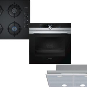 Set Εντοιχισμού Siemens Φούρνος HB 634GBS1 + Εστία Υγραερίου EO 6B6PB1 + Απορροφητήρας Μηχανισμός LB75565