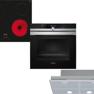 Set Εντοιχισμού Siemens Φούρνος HB 634GBS1 + Εστία Κεραμική ET61RBEA1E + Απορροφητήρας Μηχανισμός LB75565