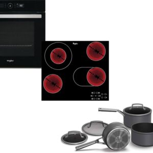 Set Εντοιχισμού Whirlpool Φούρνος AKZ9 6230 NB + Εστίες Κεραμικές AKT 8190/BA + Σετ Κατσαρόλες Ninja C33000EU 3τμχ