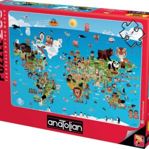 Anatolian 3338 παζλ παιδικό 260XLτεμ. Παγκόσμιος Χάρτης με ζωάκια