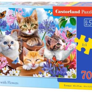 Castorland 70107 Παζλ 70τεμ. XXL Γατάκια με λουλούδια