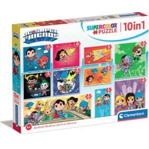 Clementoni 20272 παζλ Mega Collection Kids 10 in 1 18+30+48+60τεμ. DC Comics
