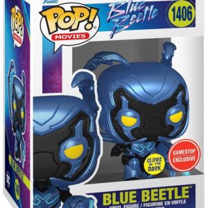 Funko Pop! Movies: Blue Beetle - Blue Beetle (Glows in the Dark) (Gamestop Exclusive) #1406 Vinyl Figure