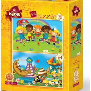 HeiDi Art Πάζλ 12+24τεμ. XL 5551 Τα παιδιά διασκεδάζουν