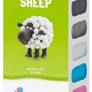 Hey clay 440023 Κατασκευές με πηλό (με λειτουργία Ios & Android App). Το πρόβατο/Sheep - Air Dry,5 χρωμάτων