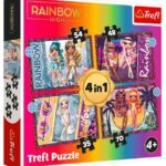 Trefl 34614 παζλ 54, 48, 35, 70 κομμάτια 4 σε 1 Rainbow High για 3+ ετών