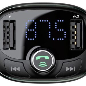 Φορτιστής Αυτοκινήτου/FM bluetooth transmitter Baseus  T-Typed MP3 USB TF microSD 3.4A Black