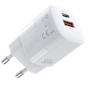 Φορτιστής Choetech PD5006 USB-C + USB-A Cable 33W White