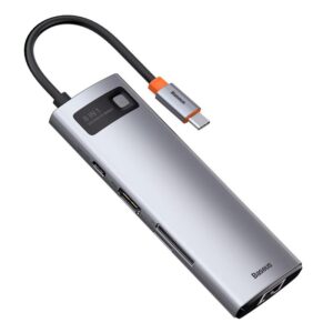 Docking Station Baseus USB-C Metal Gleam Series 8in1 Silver