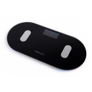 Designnest WeightScale |Smart| Έξυπνη γυάλινη ζυγαριά για λιπομέτρηση και app για παρακολούθηση του βάρους σε smartphone (μαύρο)