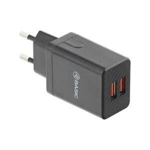 Tellur Dual USB Wall Charger 2.4A Φορτιστής δύο θυρών (2xUSB), σε μαύρο χρώμα