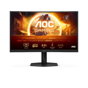 Gaming Monitor AOC C27G4ZXU 27", Fast VA, 1920x1080, 0.3ms, 280Hz