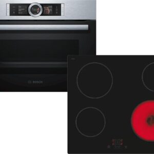 Set Εντοιχισμού Bosch Φούρνος CSG656BS2 + Εστίες Κεραμικές PKE61RAA2E