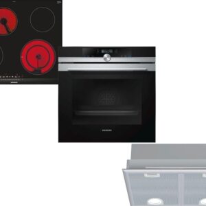 Set Εντοιχισμού Siemens Φούρνος HB 634GBS1 + Εστία Κεραμική ET675FNP1E + Απορροφητήρας Μηχανισμός LB55565