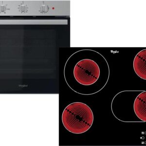 Set Εντοιχισμού Whirlpool Φούρνος OMR35HR0X + Εστίες Κεραμικές AKT 8190 BA