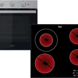 Set Εντοιχισμού Whirlpool Φούρνος OMR35HR0X + Εστίες Κεραμικές AKT 8130 BA